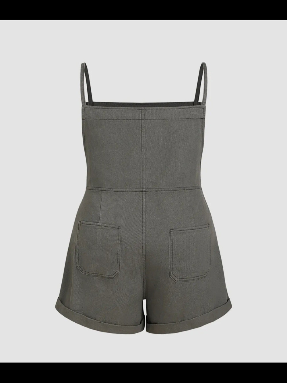 Cider Olive Green Denim Short Overalls